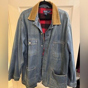 Polo Ralph Lauren Chore Coat. Buffalo Check Lined. Flannel lined. Jean jacket.